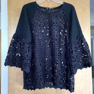 Black top with lace detail